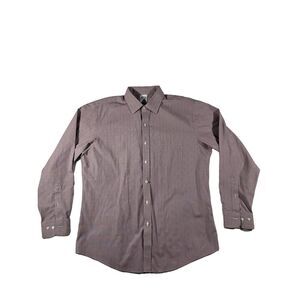 Brooks Brothers Regent Fit Mens 16.5 34.5 Dress Shirt Wine Burgundy Glen Plaid